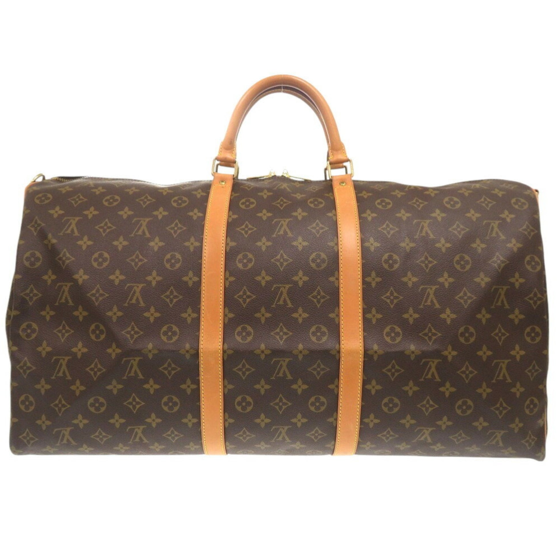 Louis Vuitton Keepall Bandoulière 60, Brown, Canvas, travel