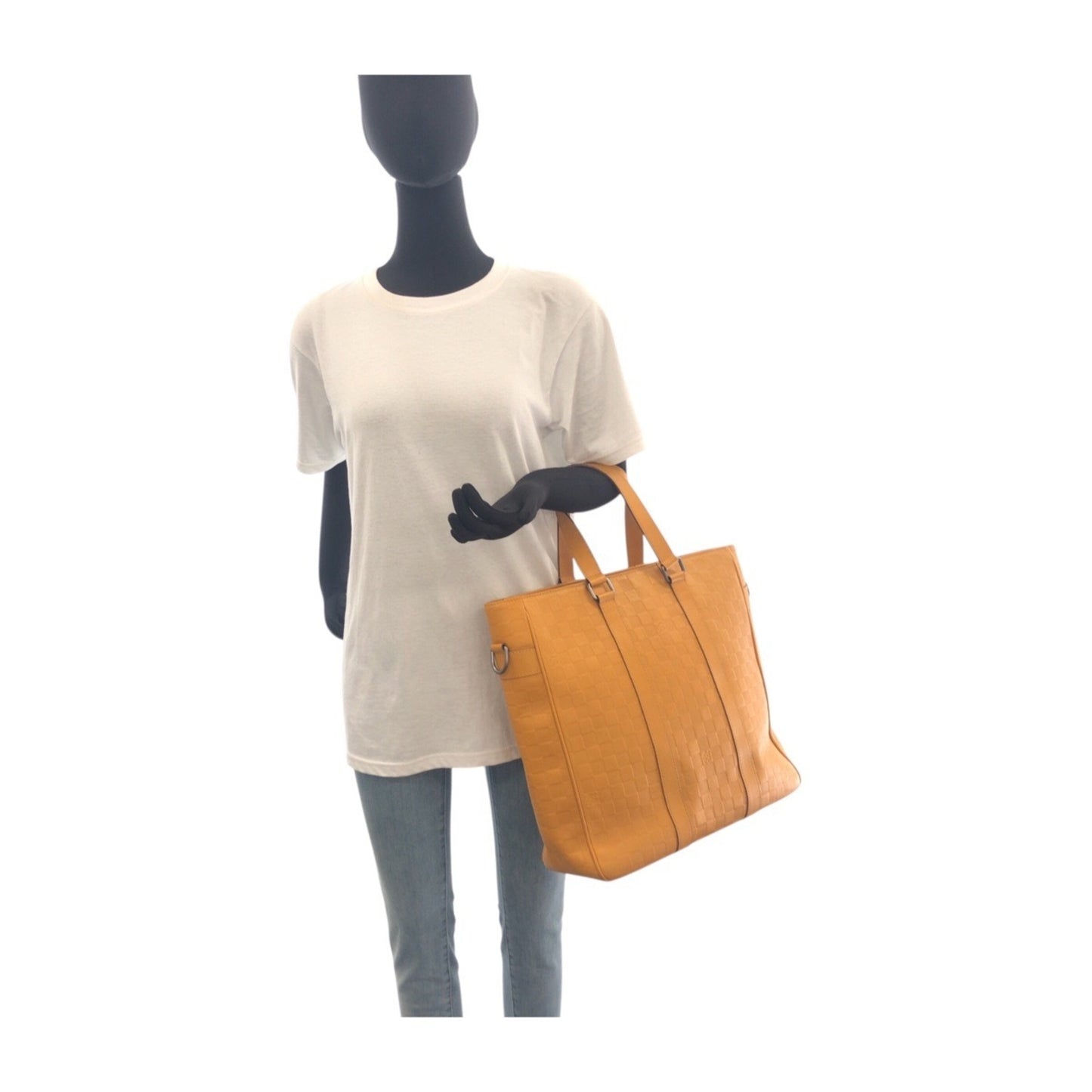 Louis Vuitton Tadao, Yellow, Leather, tote