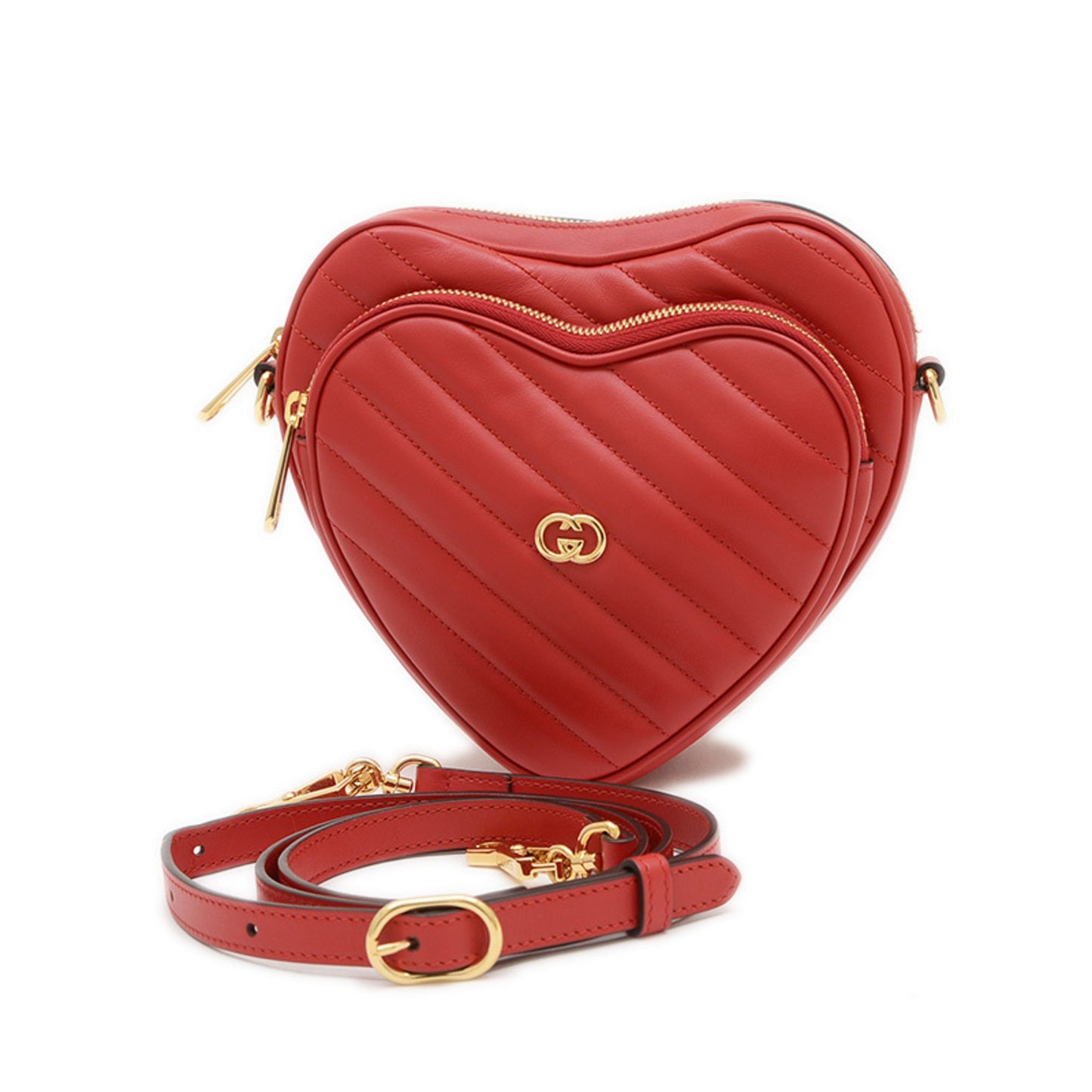 Gucci Interlocking G, Red, Leather, shoulder
