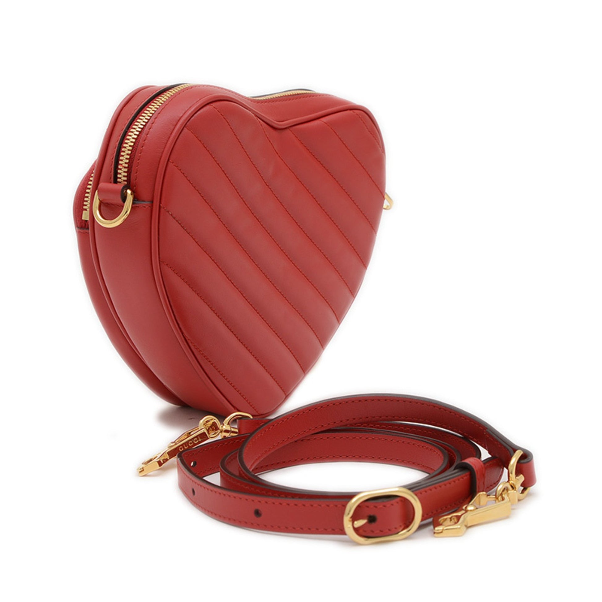 Gucci Interlocking G, Red, Leather, shoulder