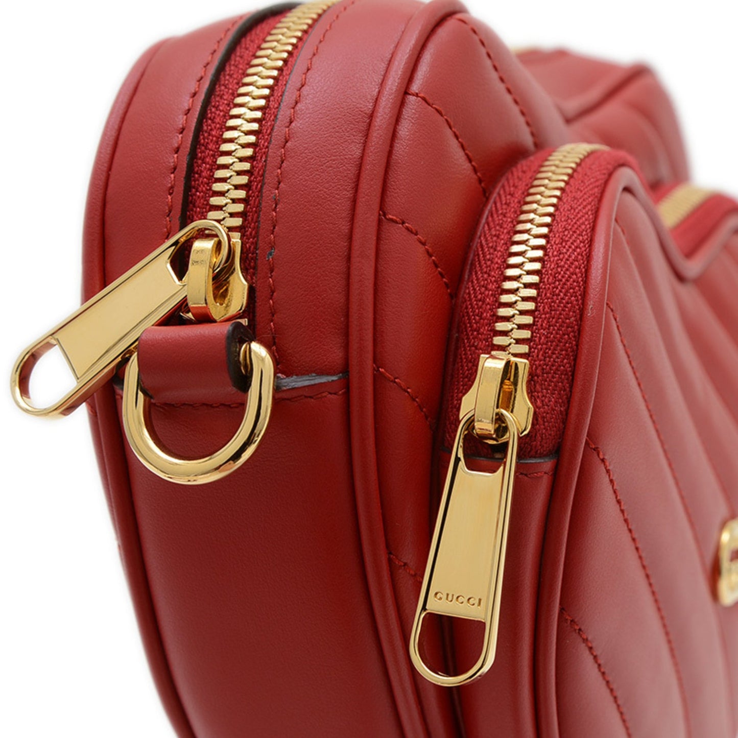 Gucci Interlocking G, Red, Leather, shoulder