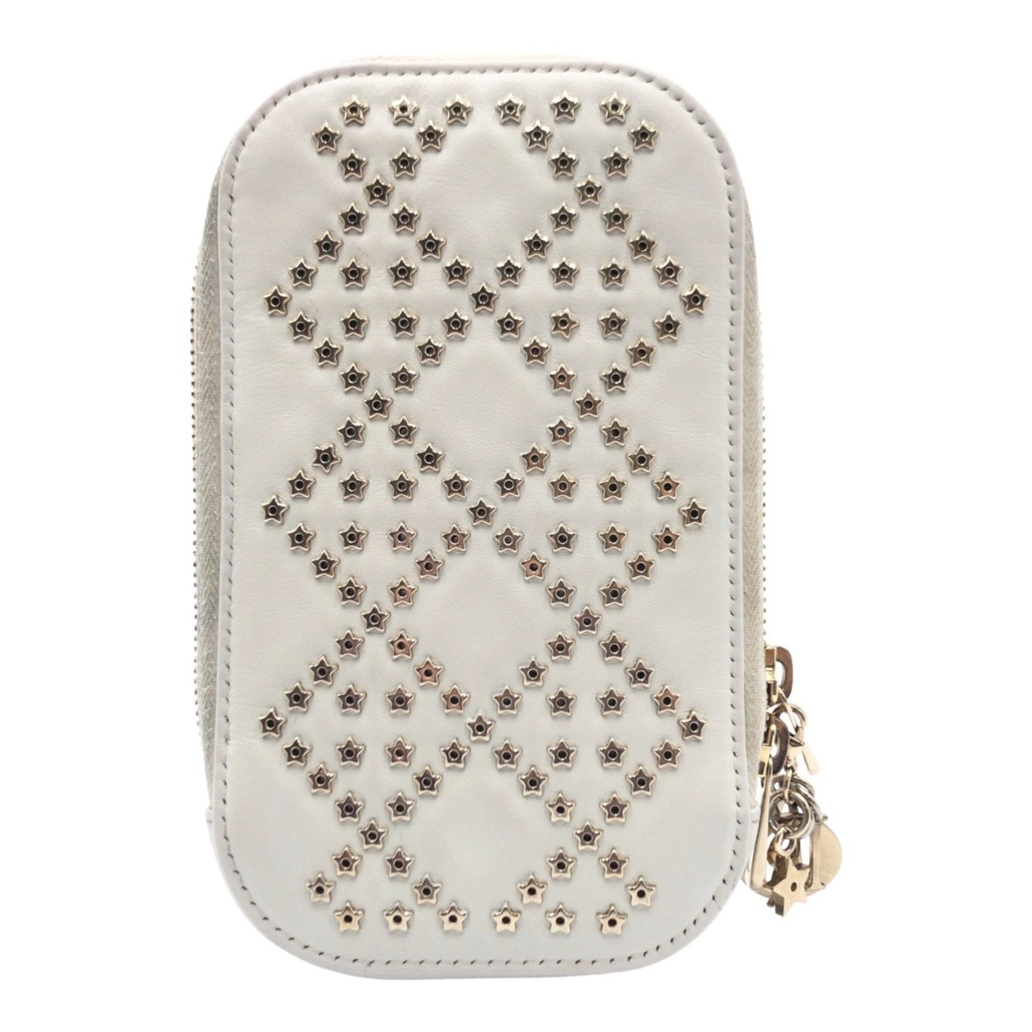 Dior Lady Dior, White, Leather, clutch