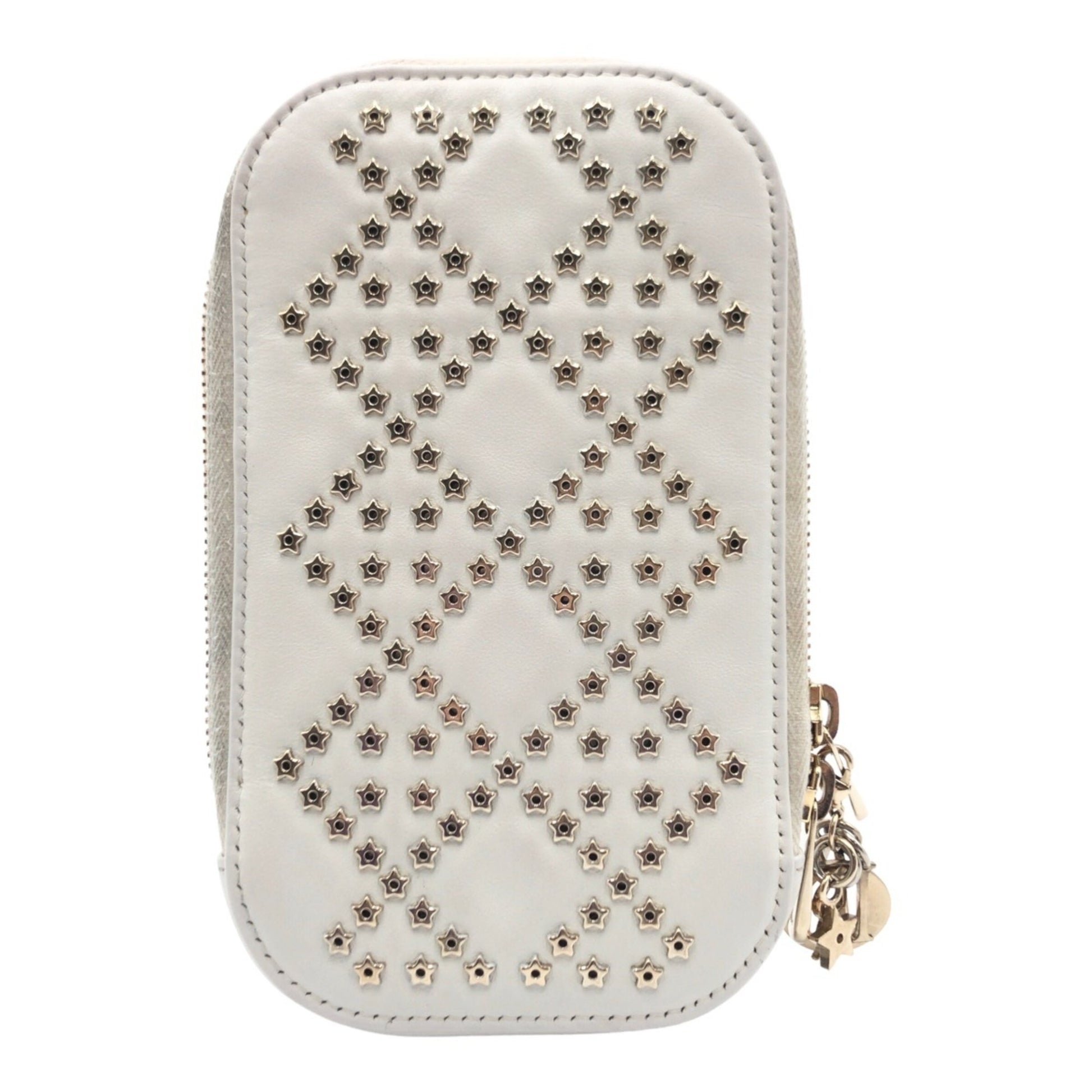 Dior Lady Dior, White, Leather, clutch