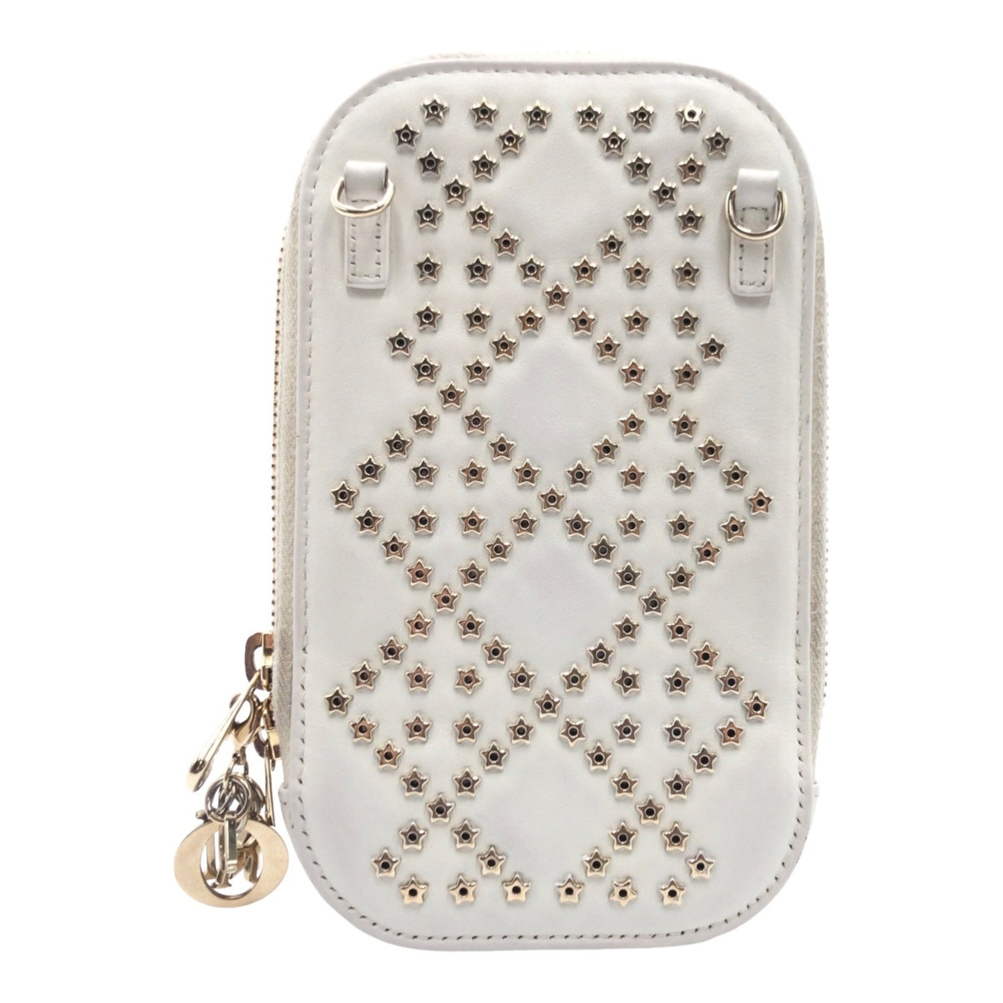 Dior Lady Dior, White, Leather, clutch