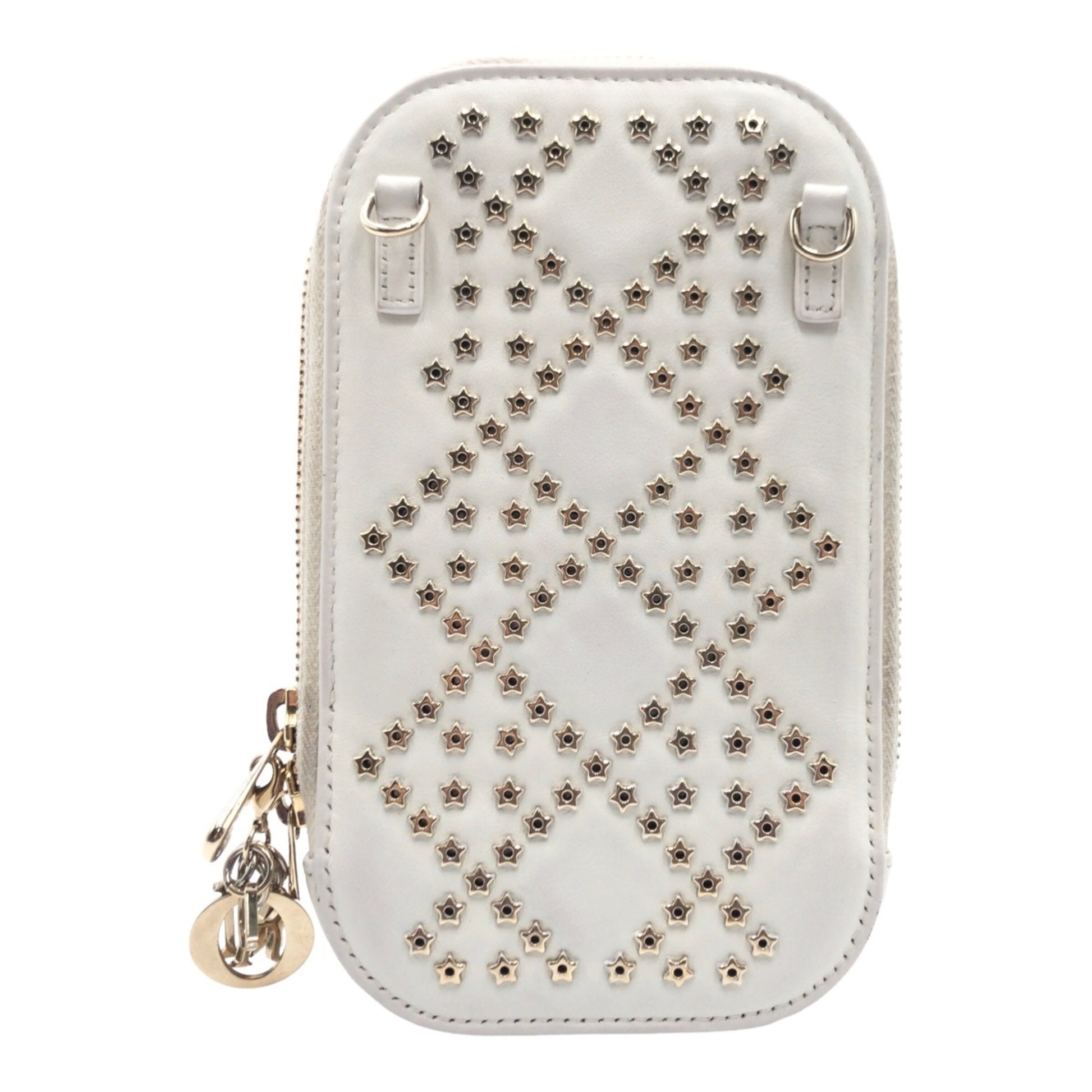 Dior Lady Dior, White, Leather, clutch