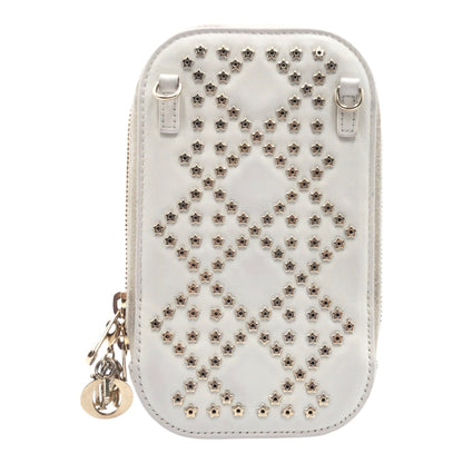 Dior Lady Dior, White, Leather, clutch