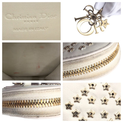 Dior Lady Dior, White, Leather, clutch