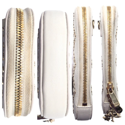 Dior Lady Dior, White, Leather, clutch
