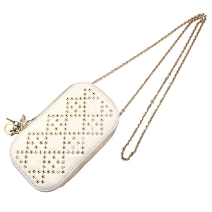 Dior Lady Dior, White, Leather, clutch