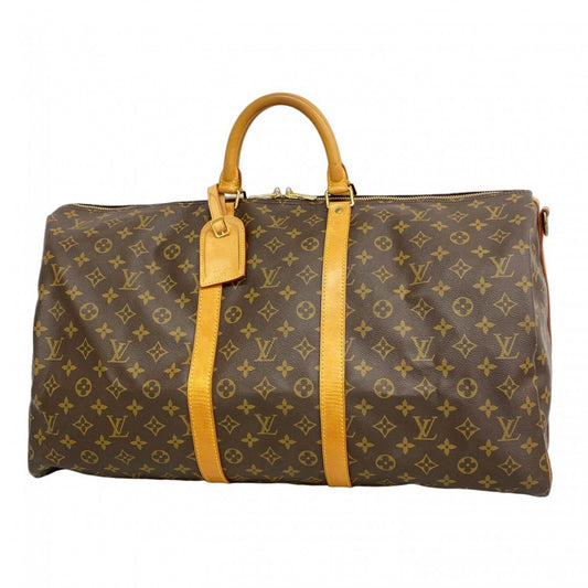 Louis Vuitton Keepall Bandouliere 55, Brown, Canvas, travel