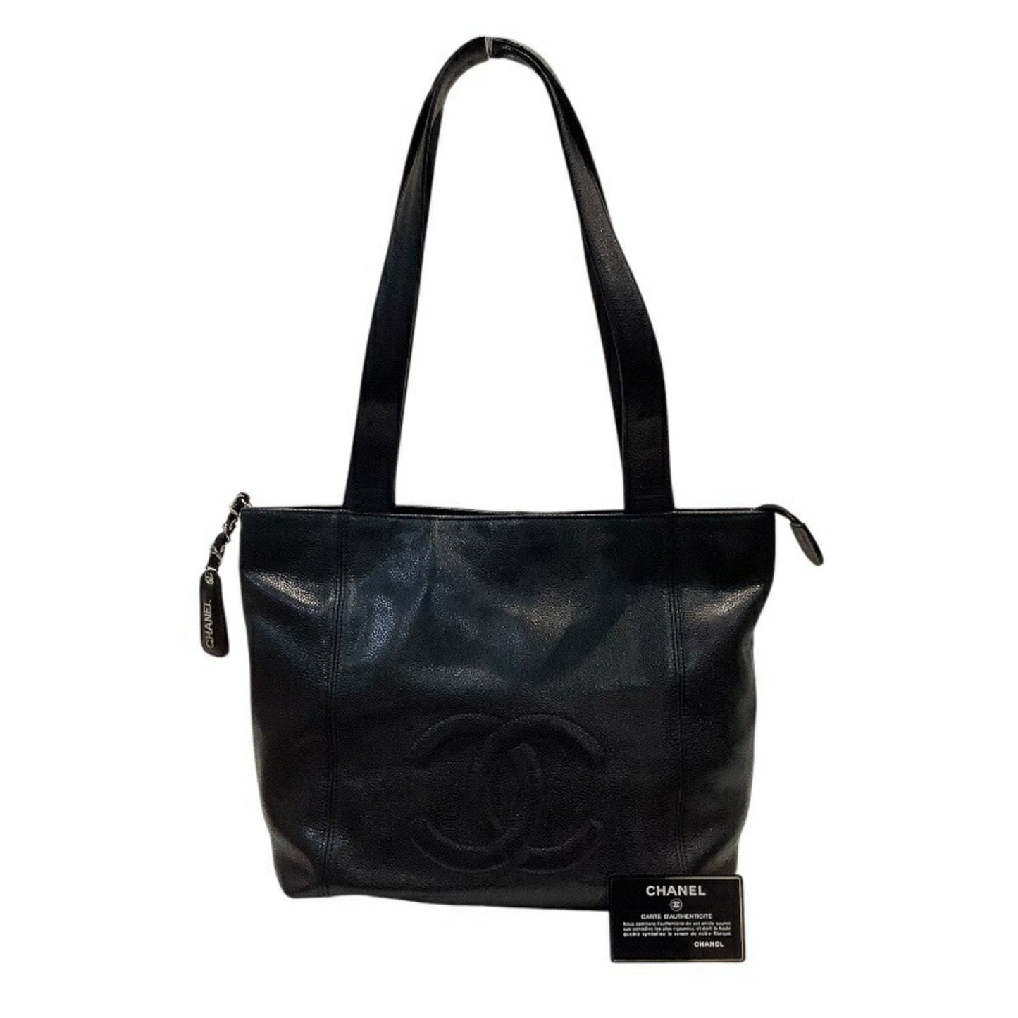 Chanel Logo CC, Black, Leather, tote