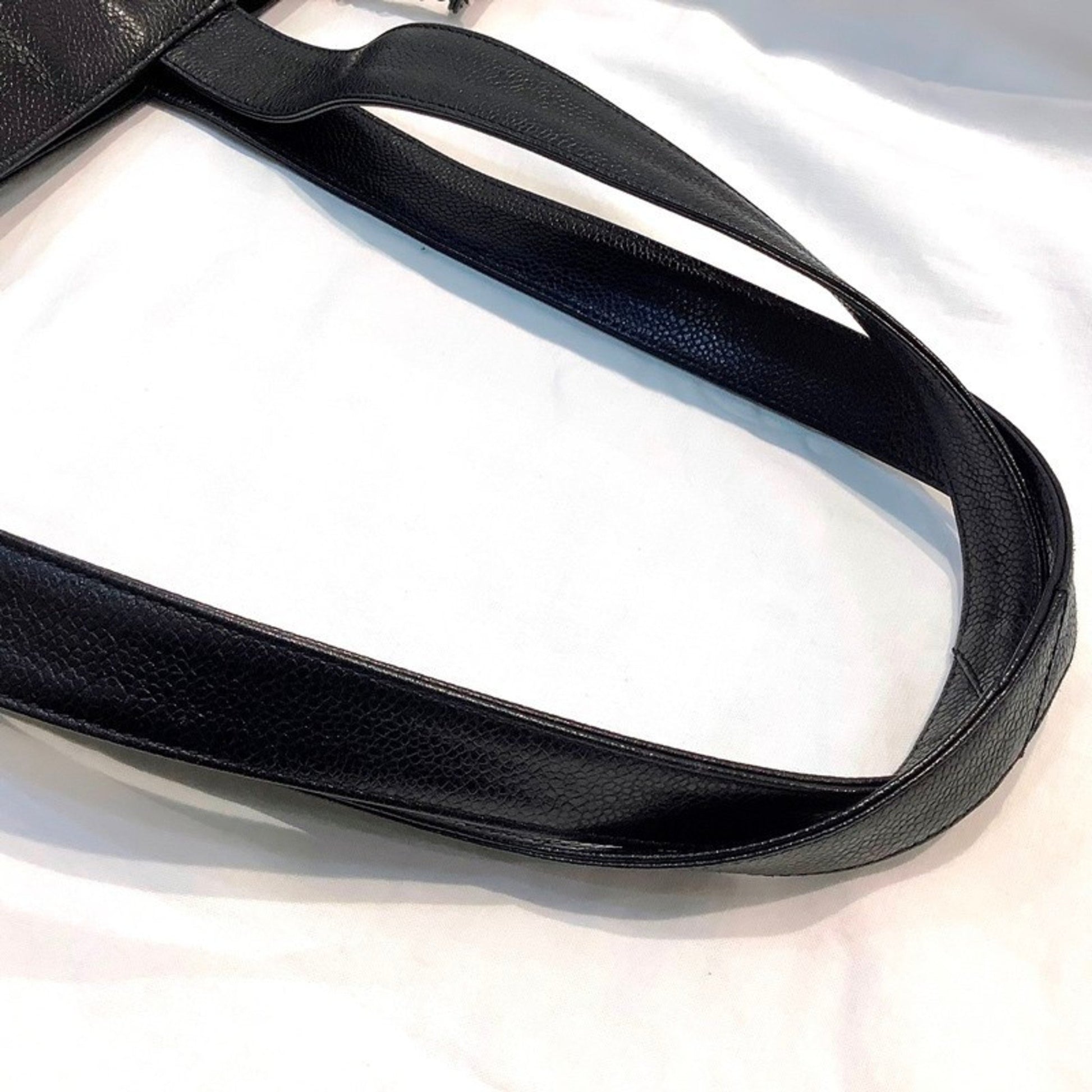 Chanel Logo CC, Black, Leather, tote