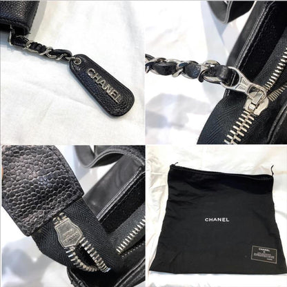 Chanel Logo CC, Black, Leather, tote