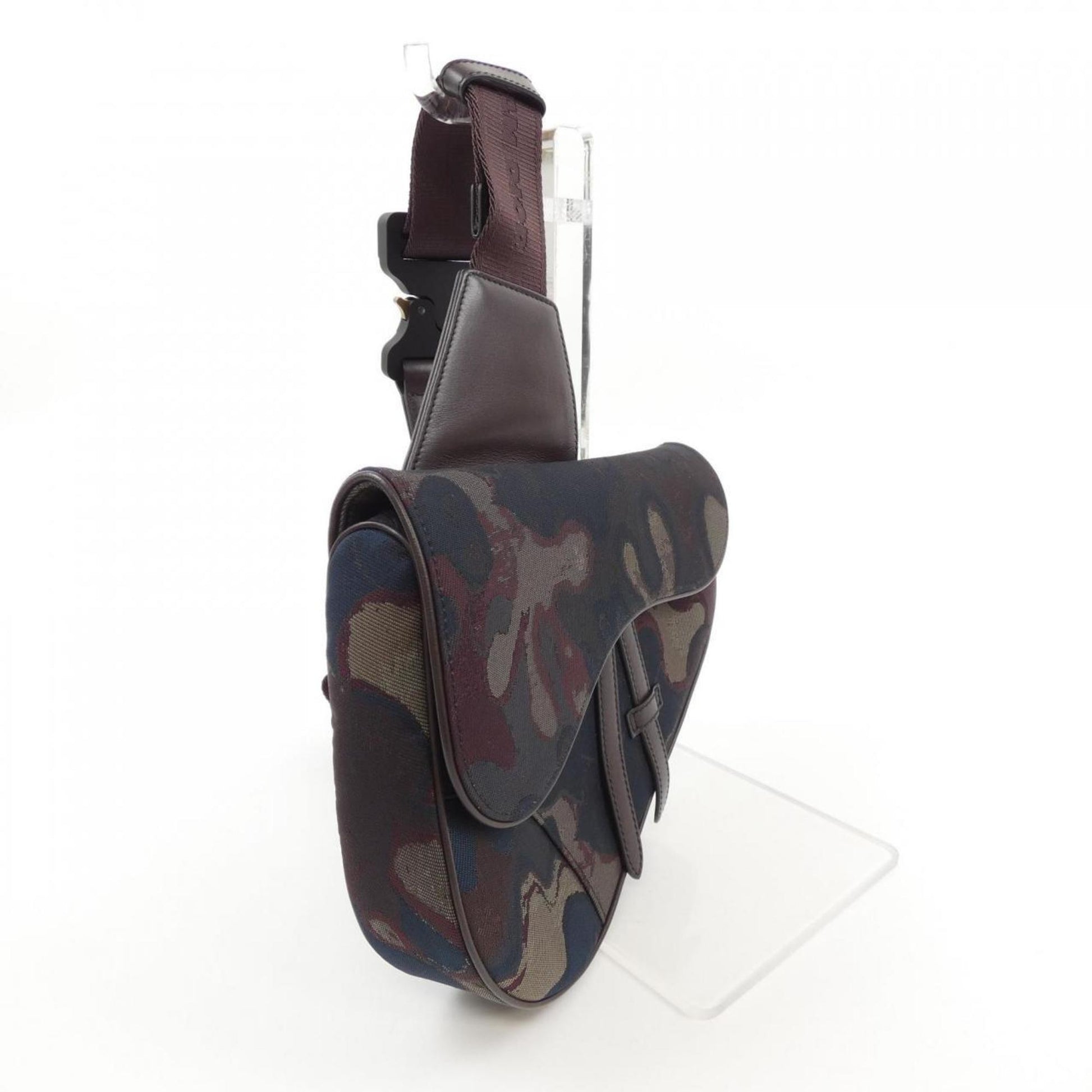 Dior Saddle, Brown, "CANVAS, LEATHER", clutch