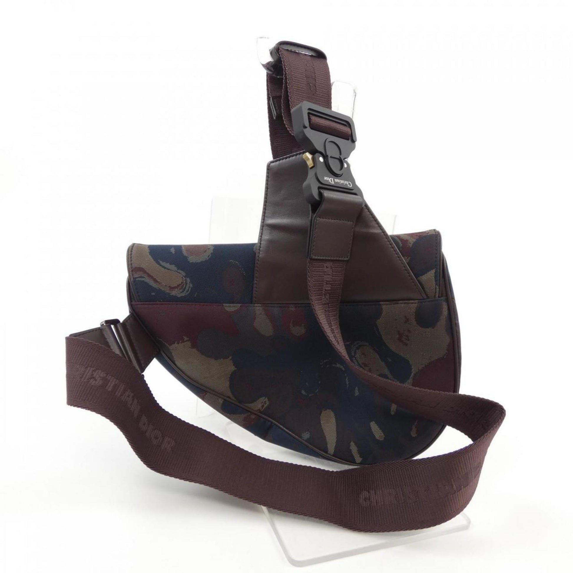 Dior Saddle, Brown, "CANVAS, LEATHER", clutch
