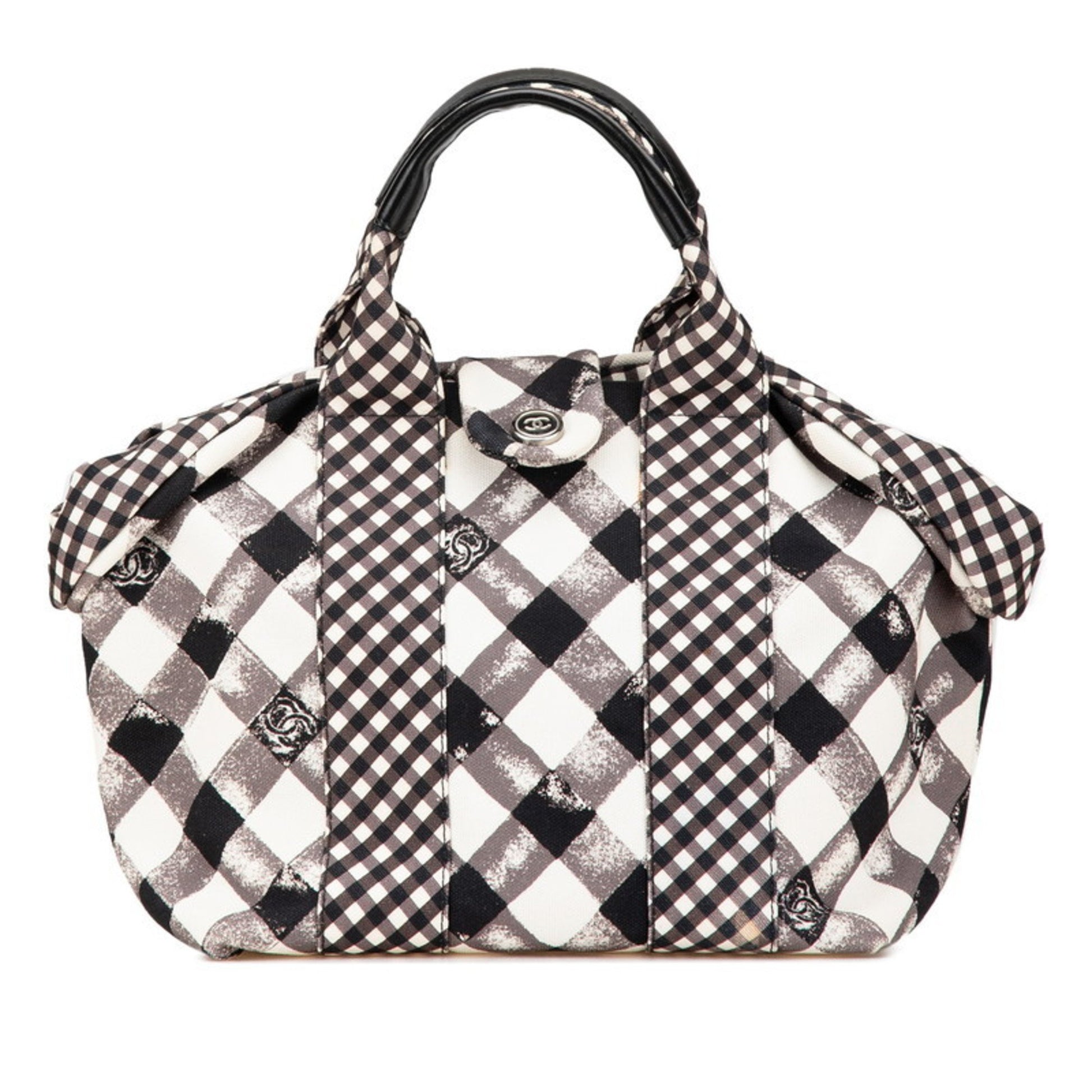 Chanel Coco Mark, Black, "CANVAS, LEATHER", handbag