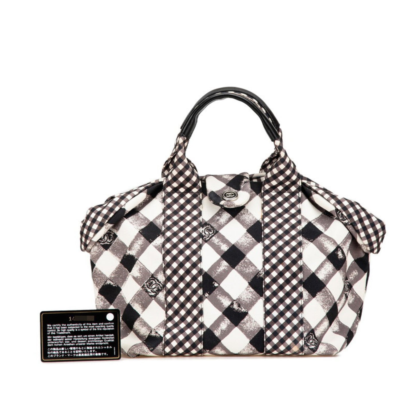 Chanel Coco Mark, Black, "CANVAS, LEATHER", handbag