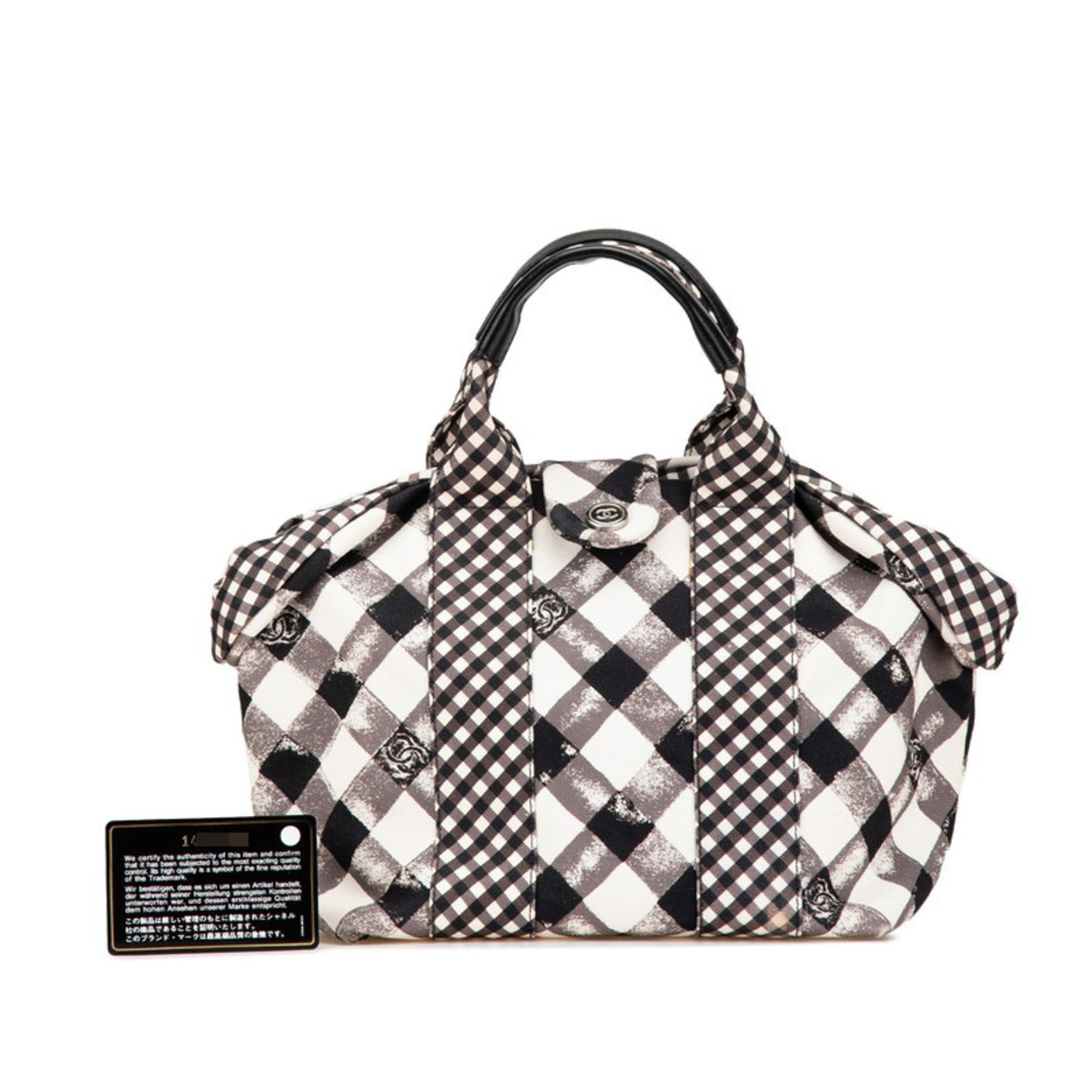 Chanel Coco Mark, Black, "CANVAS, LEATHER", handbag