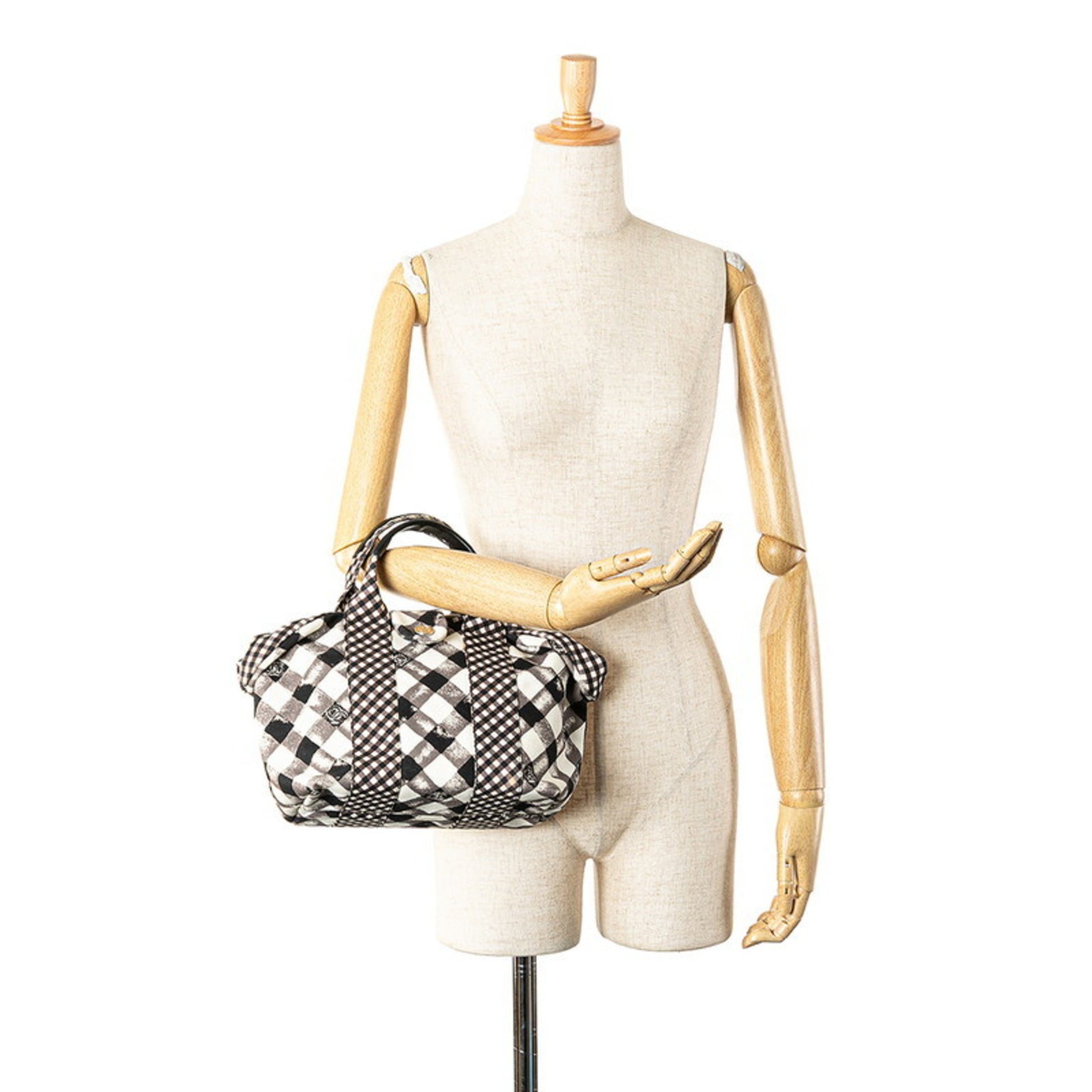 Chanel Coco Mark, Black, "CANVAS, LEATHER", handbag