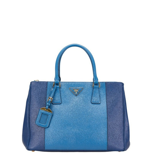 Prada Galleria, Blue, Leather, handbag