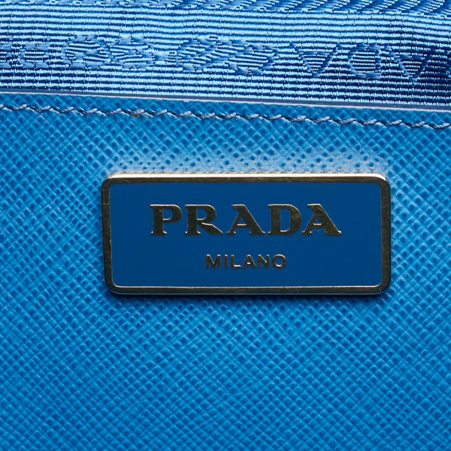 Prada Galleria, Blue, Leather, handbag