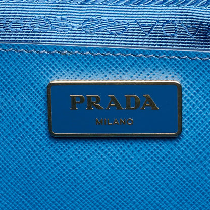 Prada Galleria, Blue, Leather, handbag