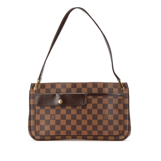 Louis Vuitton Aubagne, Brown, "CANVAS, LEATHER", shoulder