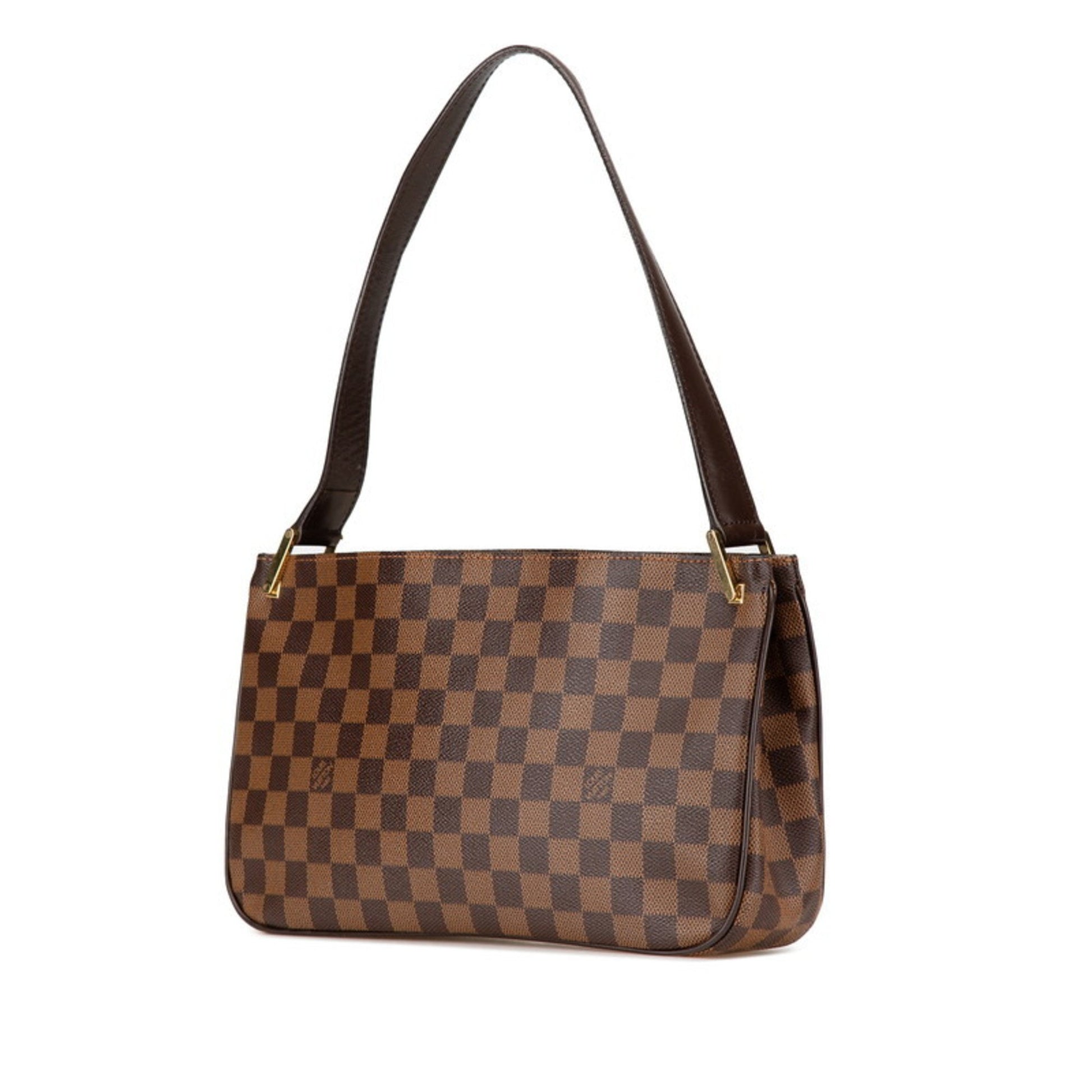 Louis Vuitton Aubagne, Brown, "CANVAS, LEATHER", shoulder
