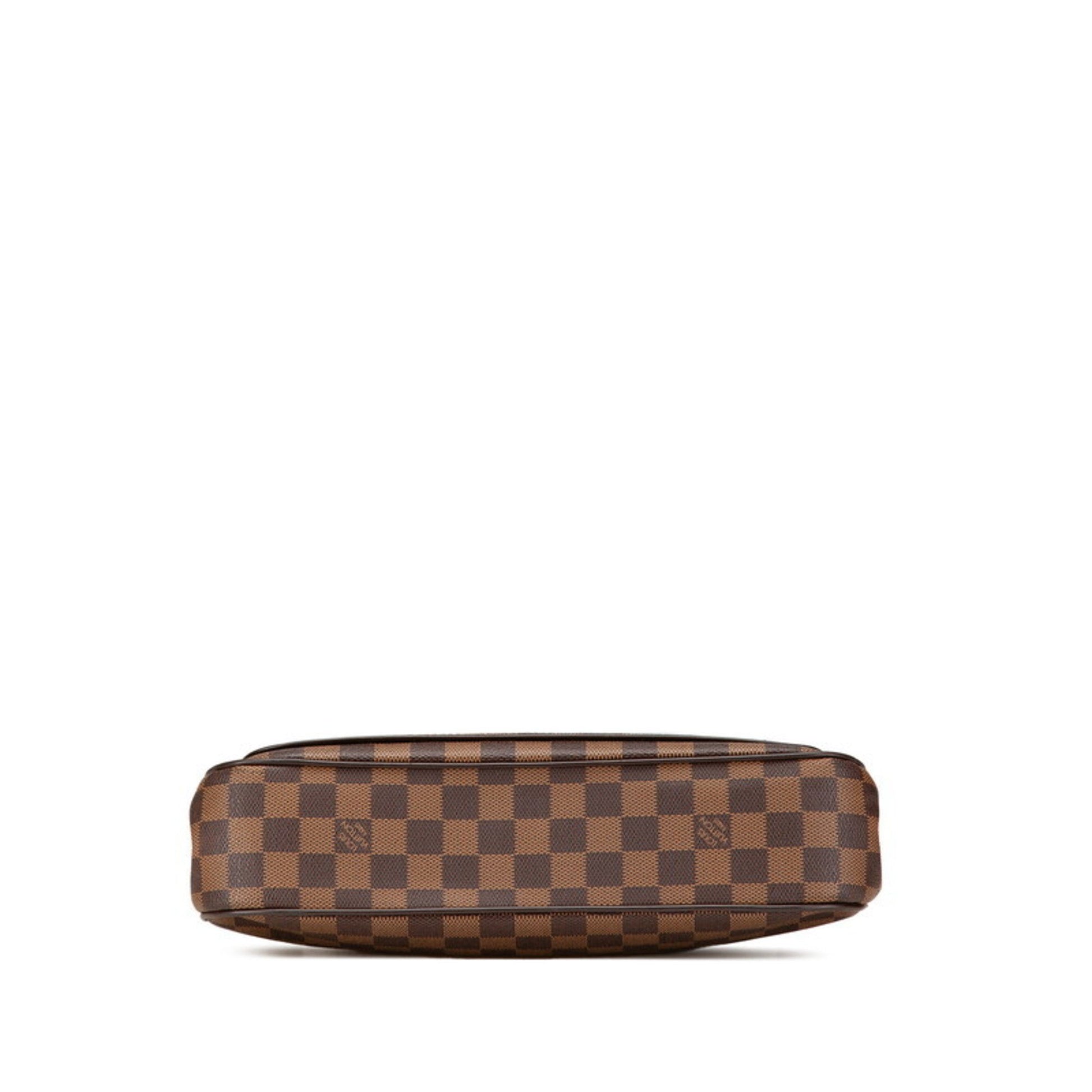 Louis Vuitton Aubagne, Brown, "CANVAS, LEATHER", shoulder