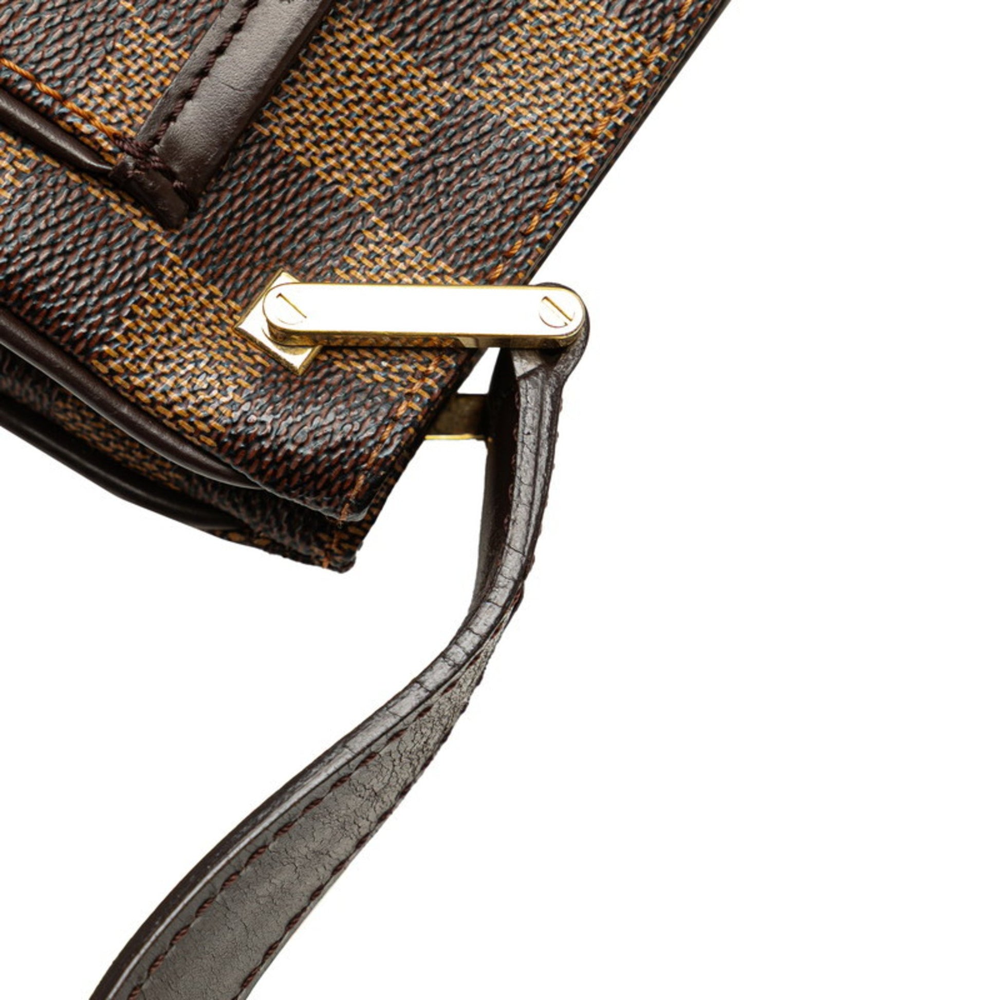 Louis Vuitton Aubagne, Brown, "CANVAS, LEATHER", shoulder