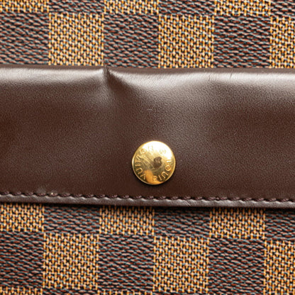 Louis Vuitton Aubagne, Brown, "CANVAS, LEATHER", shoulder