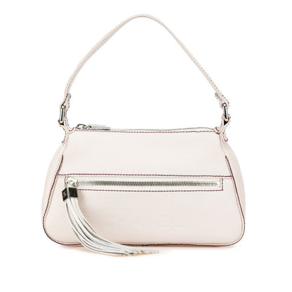 Chanel Fringe, Beige, Leather, shoulder