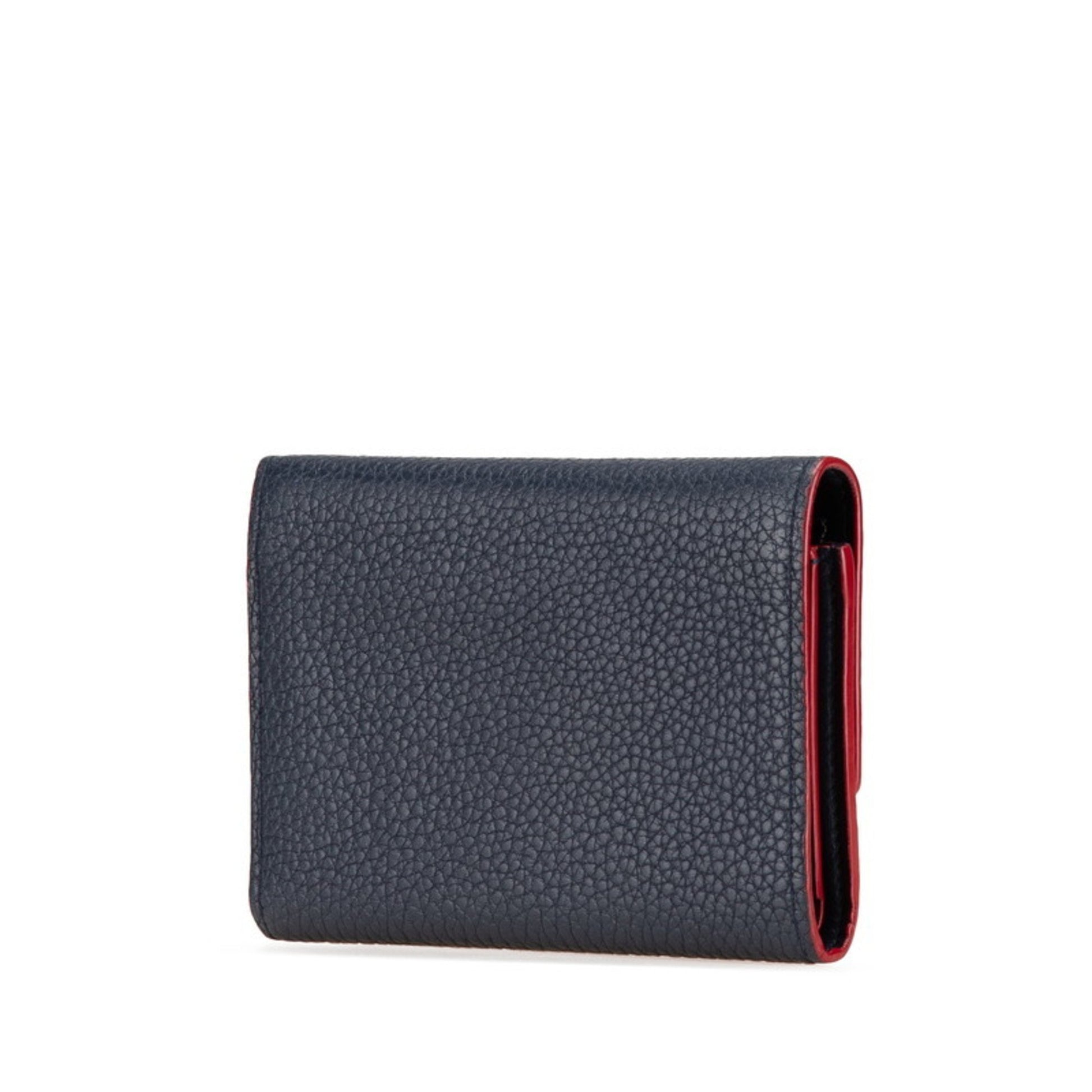Louis Vuitton Capucines, Navy, Leather, wallet