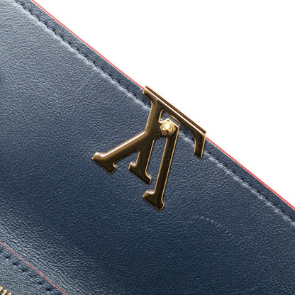 Louis Vuitton Capucines, Navy, Leather, wallet