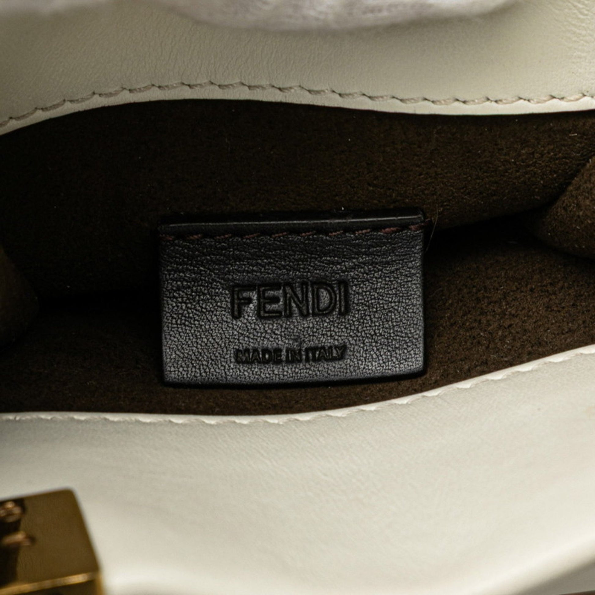 Fendi Sunshine, White, Leather, handbag