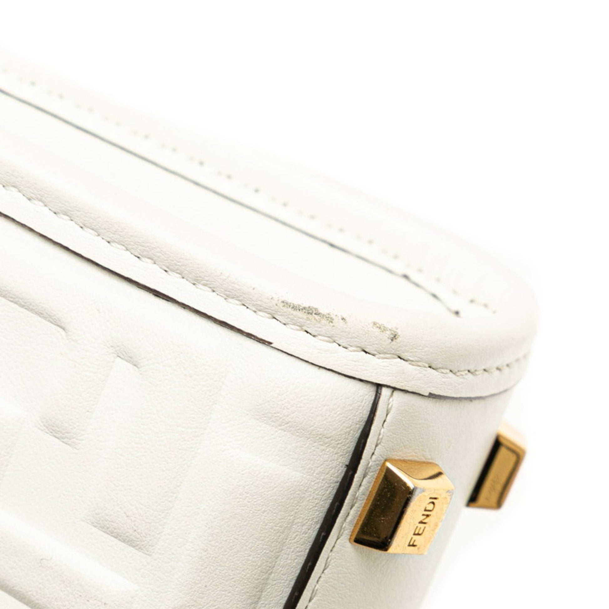 Fendi Sunshine, White, Leather, handbag