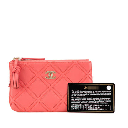 Chanel Coco Mark, Pink, Leather, wallet