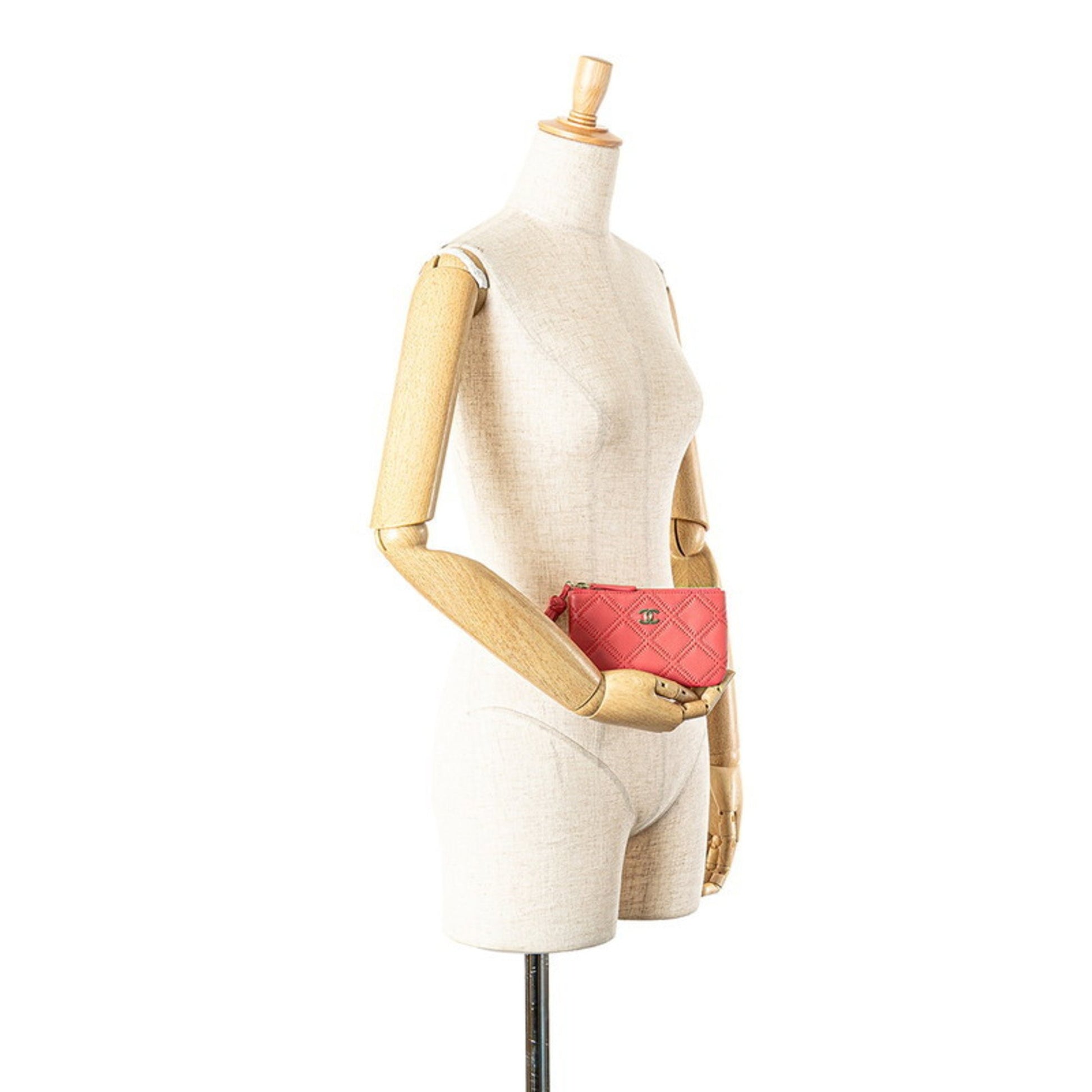 Chanel Coco Mark, Pink, Leather, wallet