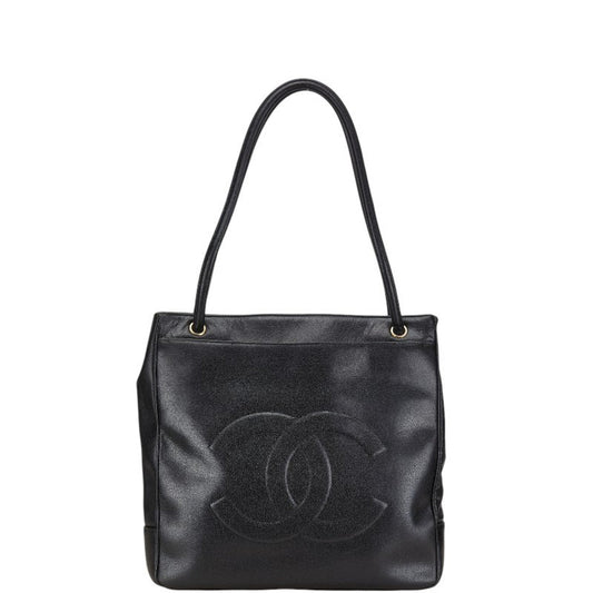 Chanel Logo CC, Black, Leather, shoulder