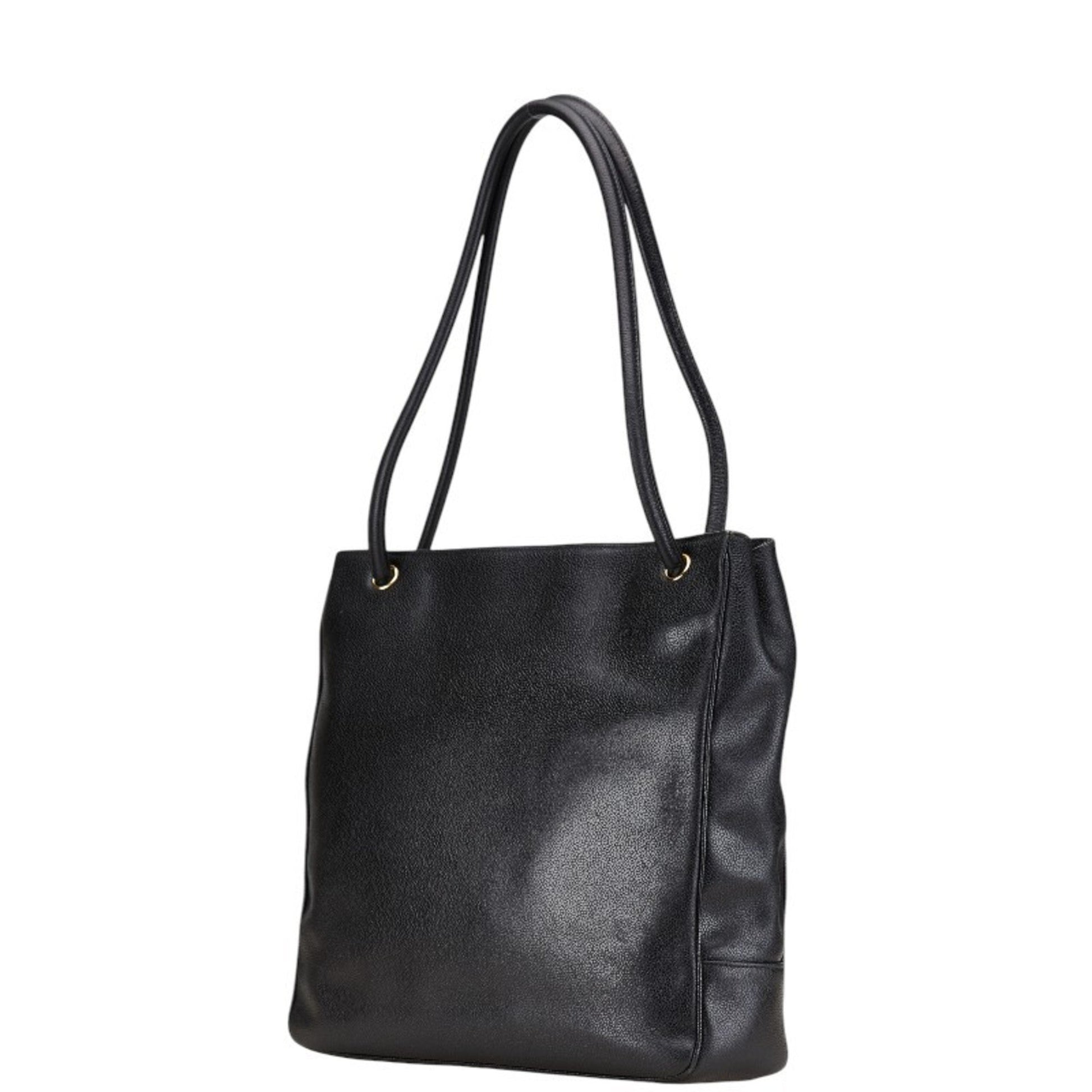 Chanel Logo CC, Black, Leather, shoulder