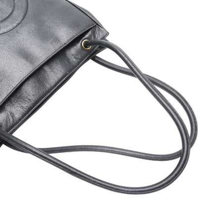 Chanel Logo CC, Black, Leather, shoulder