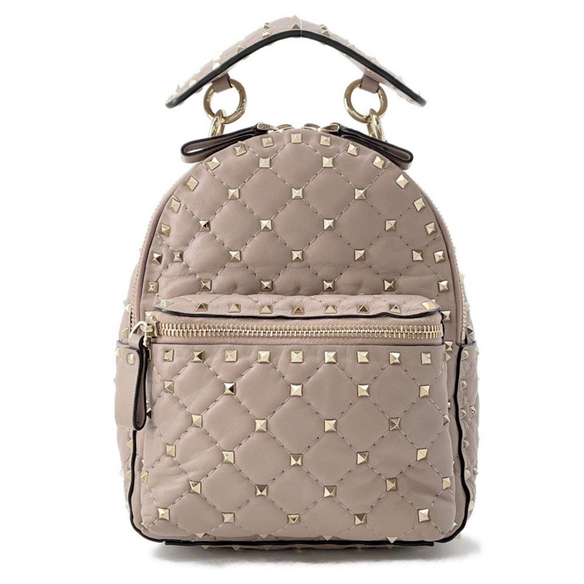 Valentino Garavani Rockstud, Grey, Leather, backpack