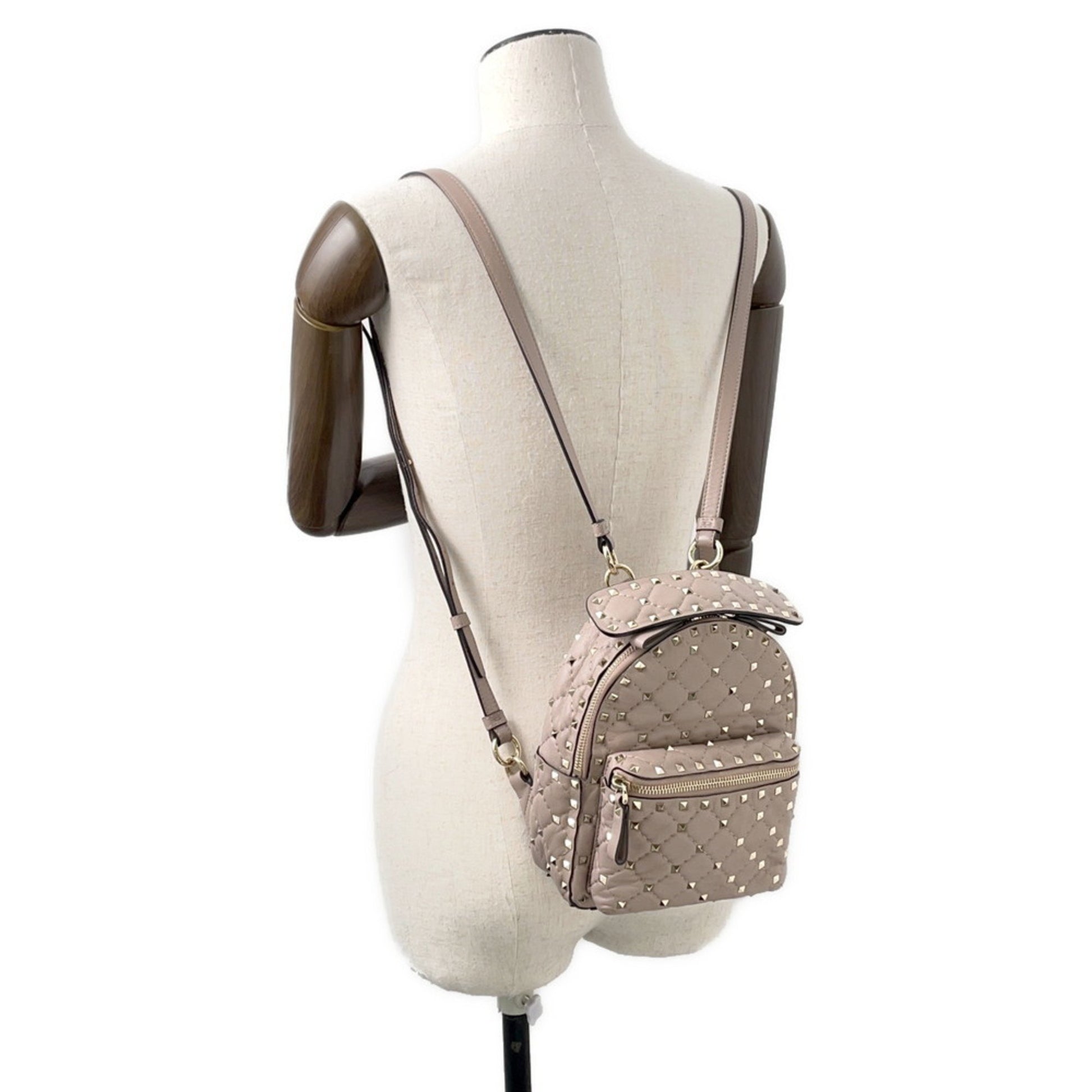 Valentino Garavani Rockstud, Grey, Leather, backpack