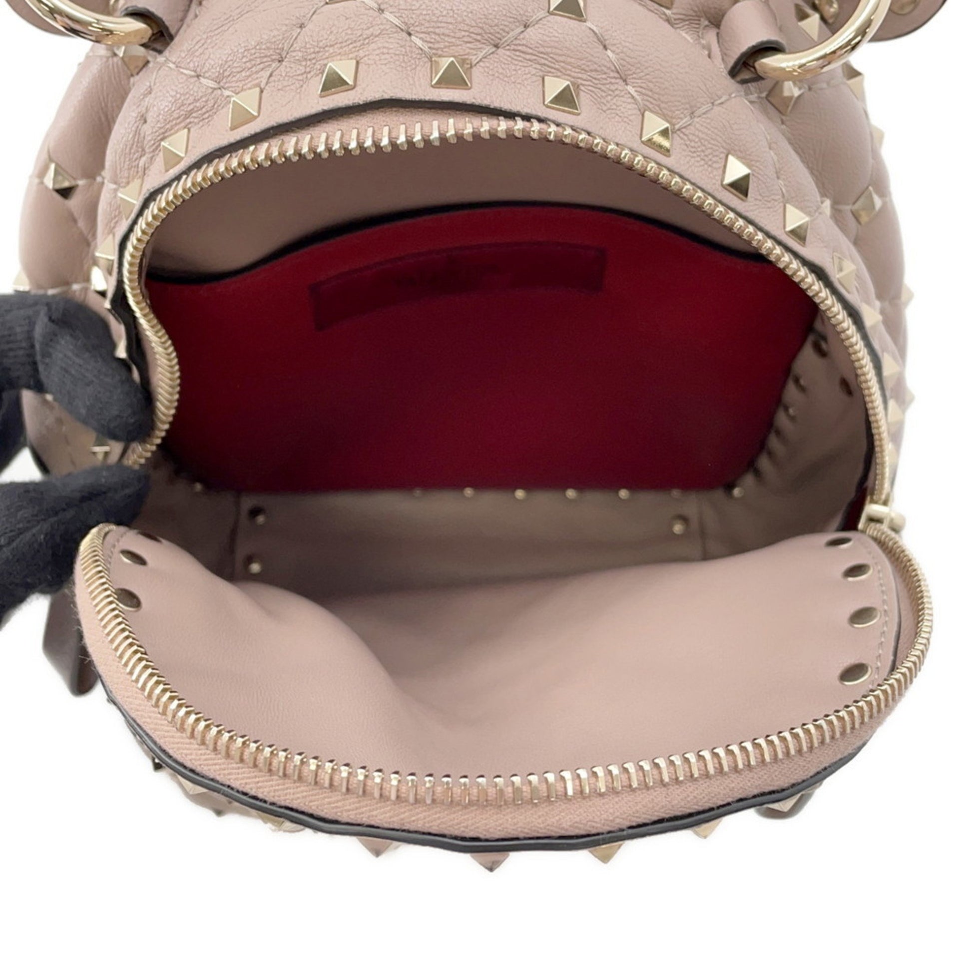 Valentino Garavani Rockstud, Grey, Leather, backpack