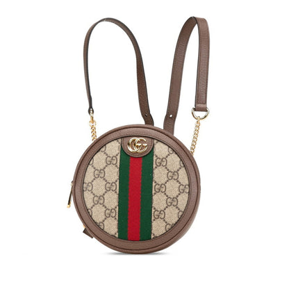 Gucci Ophidia, "BEIGE, BROWN", "CANVAS, LEATHER", backpack