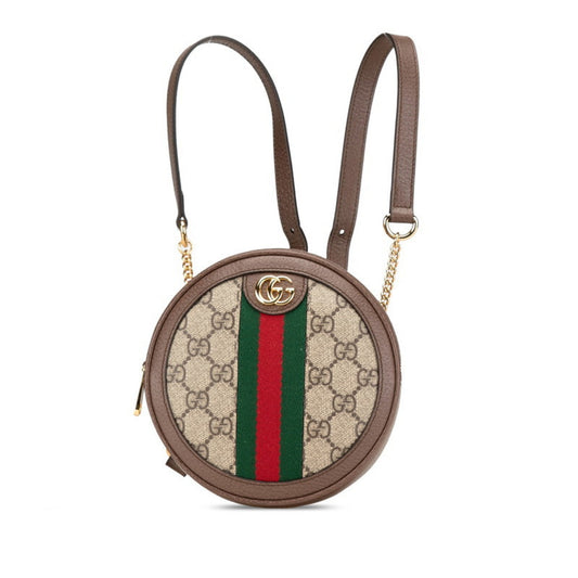 Gucci Ophidia, "BEIGE, BROWN", "CANVAS, LEATHER", backpack