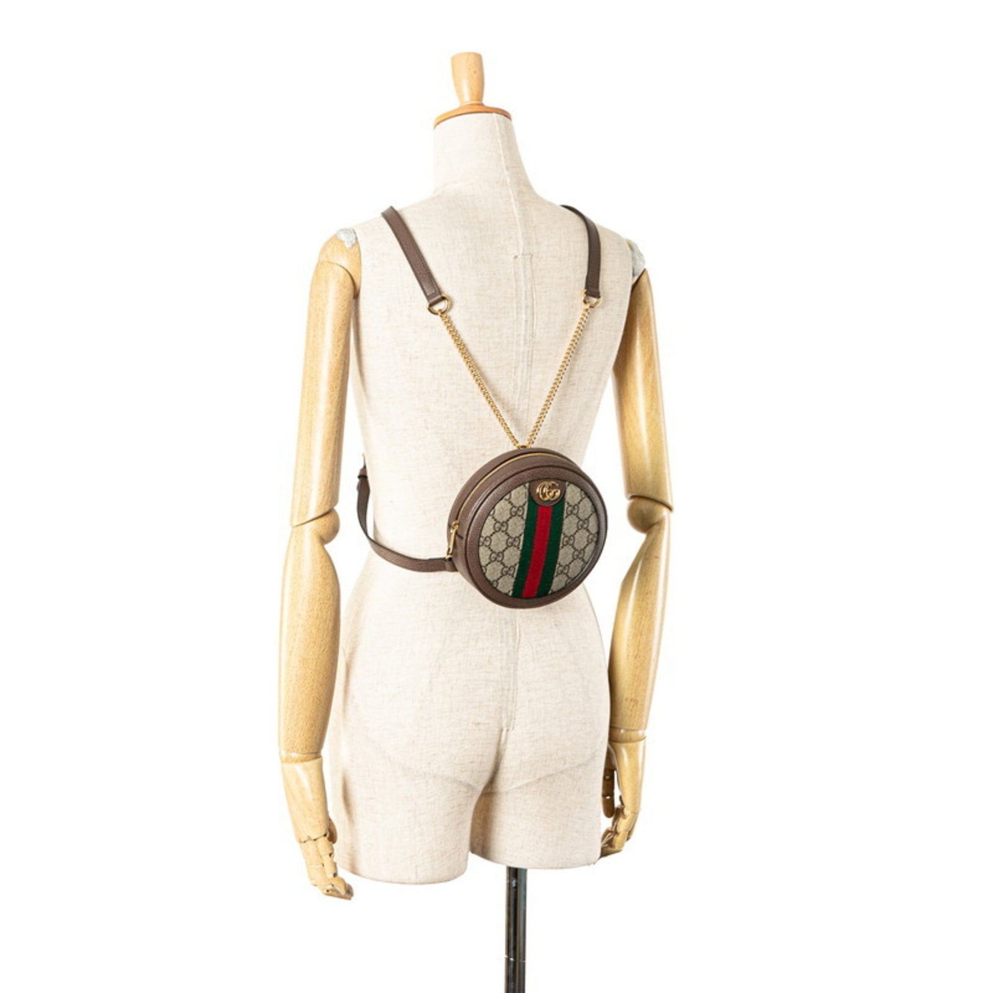 Gucci Ophidia, "BEIGE, BROWN", "CANVAS, LEATHER", backpack