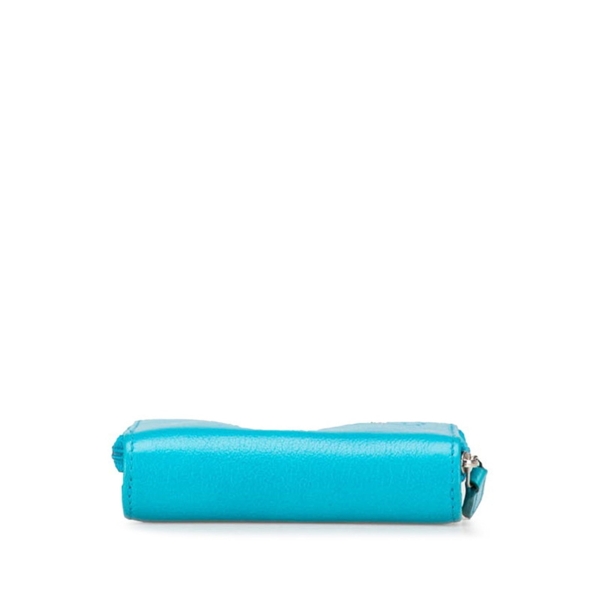 Chanel Camellia, Blue, Leather, wallet