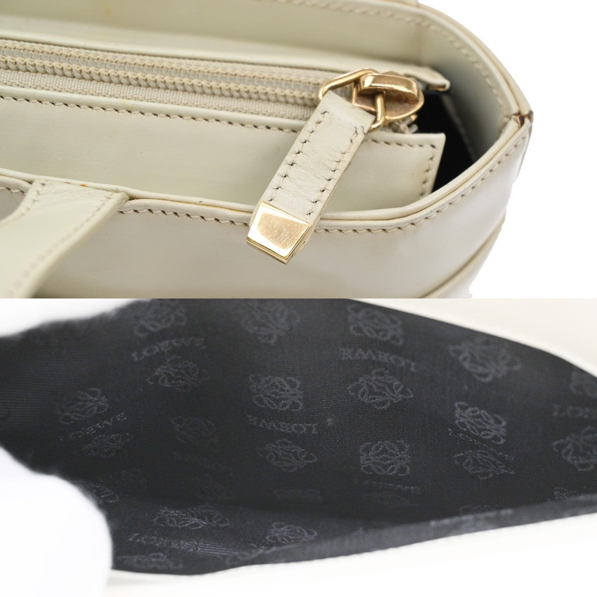 Loewe Tote Leather, White, Leather, Tote Bag