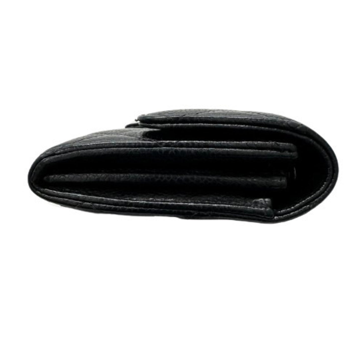 Chanel Coco Mark, Black, Leather, wallet